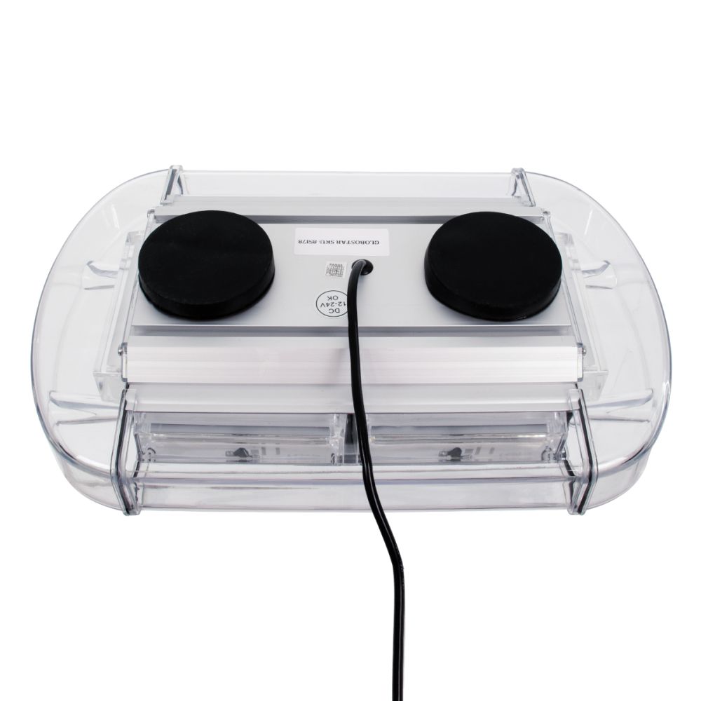 GloboStar® 85177 PRO Series Φάρος Σήμανσης Οχήματος Οδικής Βοήθείας για Αυτοκίνητα & Φορτηγά 6 Προγραμμάτων Φωτισμού STROBE LED COB 60W DC 10-30V Αδιάβροχος IP66 Πορτοκαλί