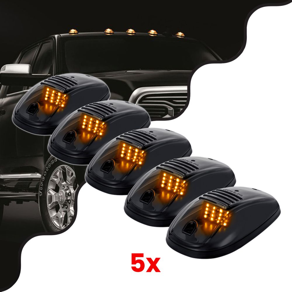 GLOBOSTAR® TRAK 85303 Φώτα Όγκου Οχημάτων LED 12W 600lm 90° DC 12V Αδιάβροχο IP65 Πορτοκαλί 2200Κ - Μ14 x Π8.4 x Υ3.5cm - Πακέτο 5 Τεμαχίων - 1 Χρόνο Εγγύηση