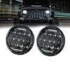 GloboStar® 85417 Σετ 2 x Φανάρια JEEP WRANGLER 7'' Ιντσών Βασικού Φωτισμού H/L με Ring Light DRL LED CREE CXB COB 75W 12000lm DC 10-30V Αδιάβροχα IP67 Ψυχρό Λευκό 6000K