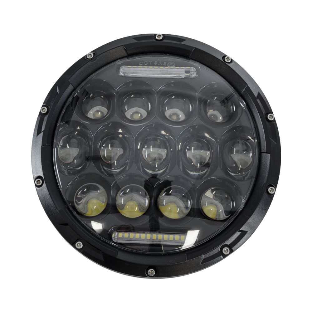 GloboStar® 85417 Σετ 2 x Φανάρια JEEP WRANGLER 7'' Ιντσών Βασικού Φωτισμού H/L με Ring Light DRL LED CREE CXB COB 75W 12000lm DC 10-30V Αδιάβροχα IP67 Ψυχρό Λευκό 6000K