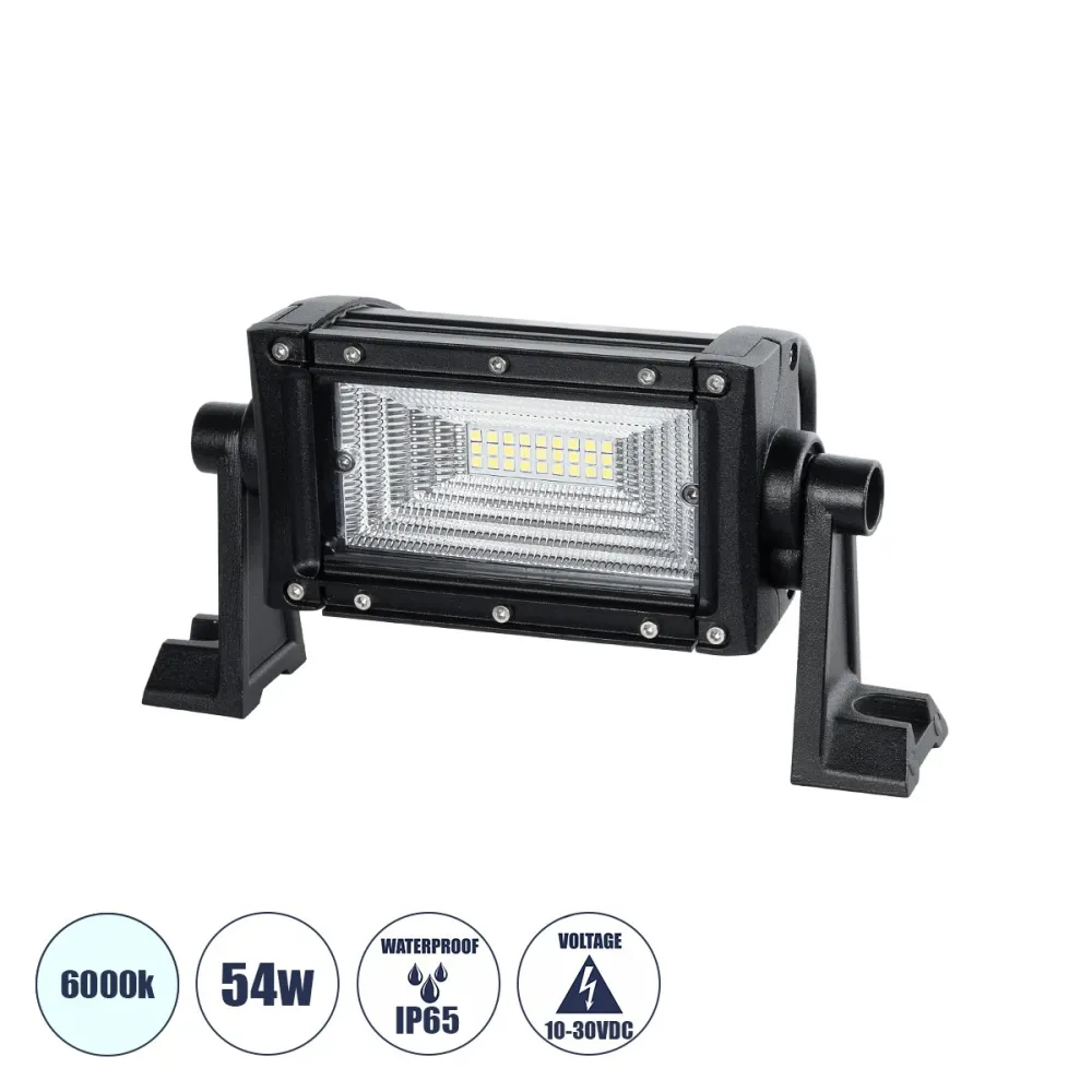 GloboStar® 85480 Μπάρα LED Pencil Beam 7D 2835 SMD 54W 10-30V για Αυτοκίνητα & Φορτηγά LED CREE XBD  6480lm 15° DC 10-30V Αδιάβροχη IP65 Ψυχρό Λευκό 6000K - Μ22 x Π10 x Υ11cm