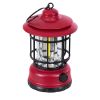 GloboStar® 85694 Αυτόνομο Επαναφορτιζόμενο Φανάρι Camping LED 5W USB 2.0 με Επαναφορτιζόμενη Μπαταρία 1 x 18650 2000mAh Li-ion - IP20 - Dimmable - Κόκκινο με Διάφανο Γυαλί - Θερμό Λευκό 3000K Φ12 x Υ17cm