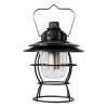 GloboStar® 85695 Αυτόνομο Φανάρι Camping LED 4W USB 2.0 με Επαναφορτιζόμενη Μπαταρία 1 x 18650 2000mAh Li-ion Power Bank IP20 Dimmable Μαύρο με Διάφανο Γυαλί CCT Εναλλαγή Φωτισμού μέσω On/Off All In One Ψυχρό 6000K+Φυσικό 4500K+Θερμό 2700K Φ13.5 x Υ17.5cm