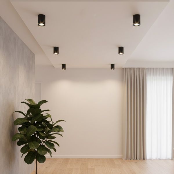 kelvo® AKIRA KLV-101-0024 Κινούμενο Φωτιστικό Downlight Σποτ για Λάμπα MR16 με Ντουί GU10 AC 220-240V IP20 - Μαύρο Ματ - Μ8 x Π8 x Υ10cm