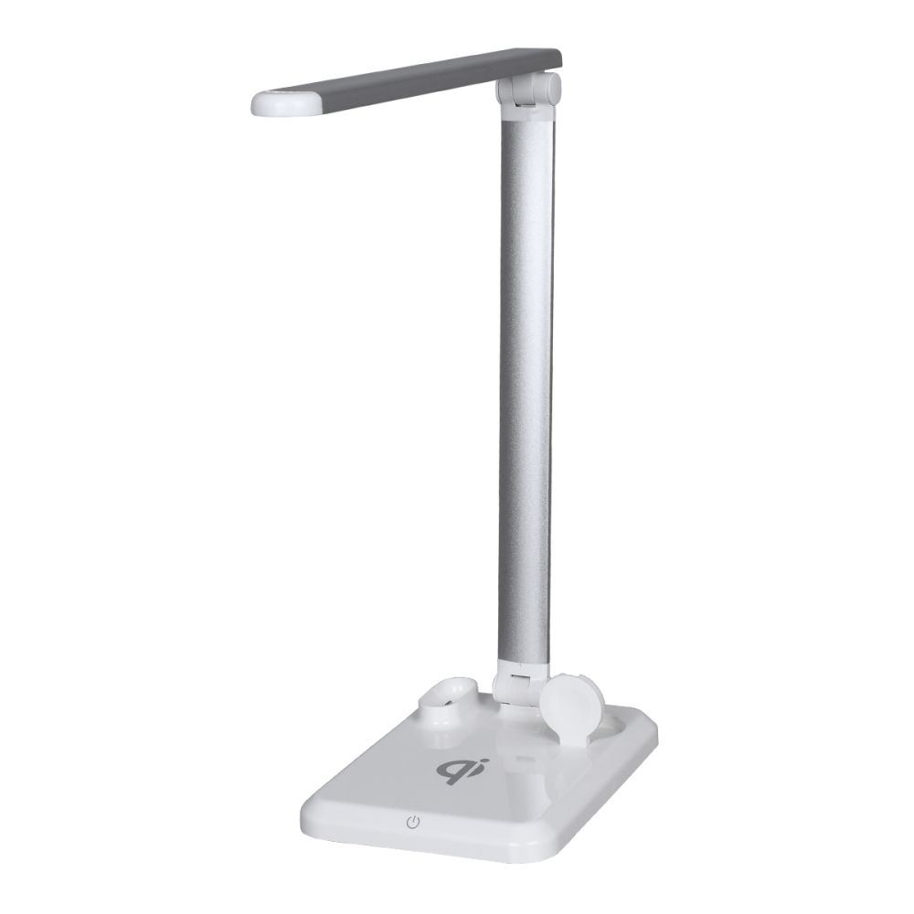 GLOBOSTAR® ONO 86101 Μοντέρνο Επιτραπέζιο Φωτιστικό Γραφείου με Ασύρματη Φόρτιση 10W 2A LED 5W 1000lm 90° DC 5V με USB-C IP20 Φυσικό Λευκό 4500K - Sanan SMD Chip - Λευκό - Μ33 x Π14 x Υ63cm - 2 Χρόνια Εγγύηση