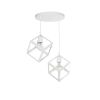 GLOBOSTAR® DISE 201-0053 Μοντέρνο Κρεμαστό Φωτιστικό Οροφής με Ντουί 2 x E27 AC 220-240V IP20 - Λευκό - Μ50 x Π30 x Υ50cm