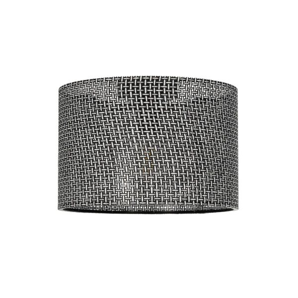 GloboStar® CILIO 203-0152 Μοντέρνο Φωτιστικό Οροφής Καπέλο Μονόφωτο 1 x E27 IP20 Μαύρο Διάτρητο Ύφασμα - Μ30 x Π30 x Υ22cm