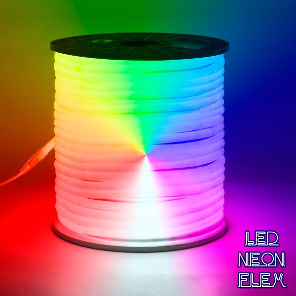 GloboStar® 70598 TUBE 360° Degree Neon Flex Epistar LED SMD 5050 1m 18W/m 60LED/m 1260lm/m 360° DC 230V Αδιάβροχη IP68 RGB Dimmable