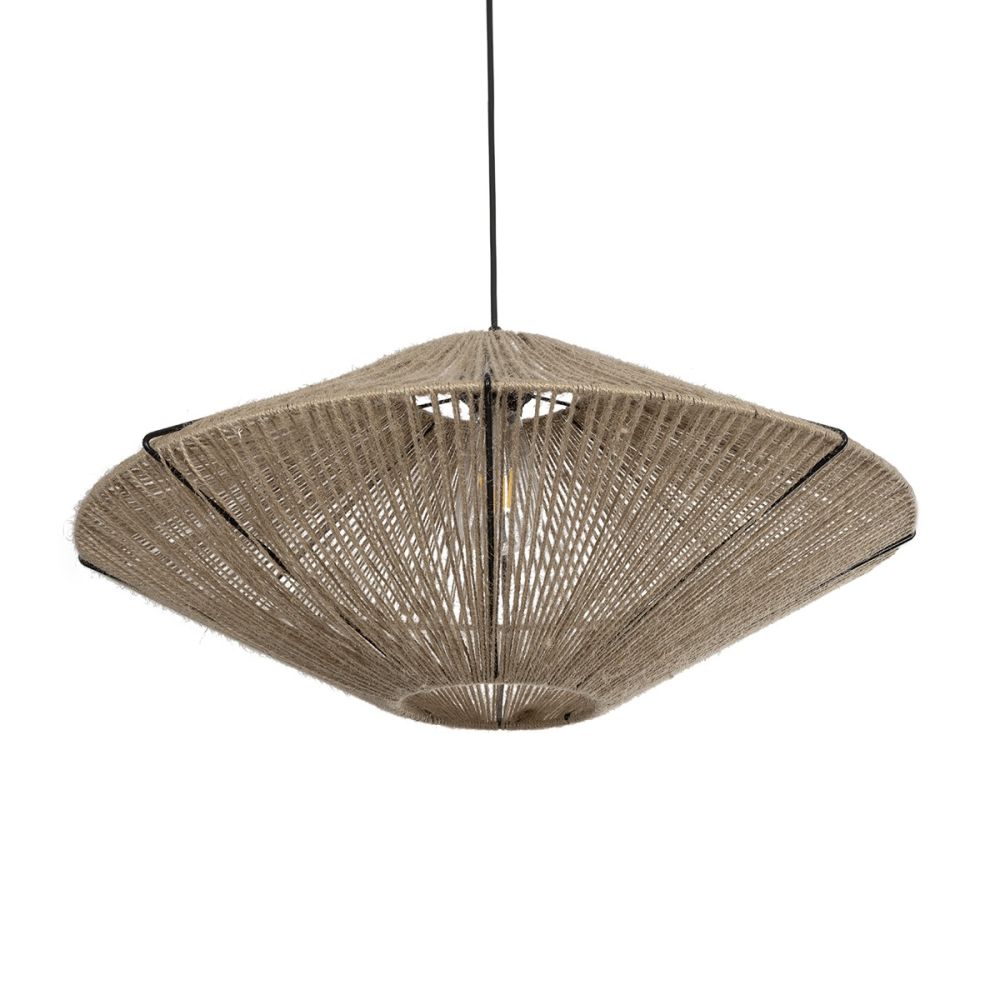 GLOBOSTAR® OVNI 205-0029 Boho Κρεμαστό Φωτιστικό Οροφής με Ντουί 1 x E27 AC 220-240V IP20 - Μπεζ - M60 x Π60 x Υ29cm