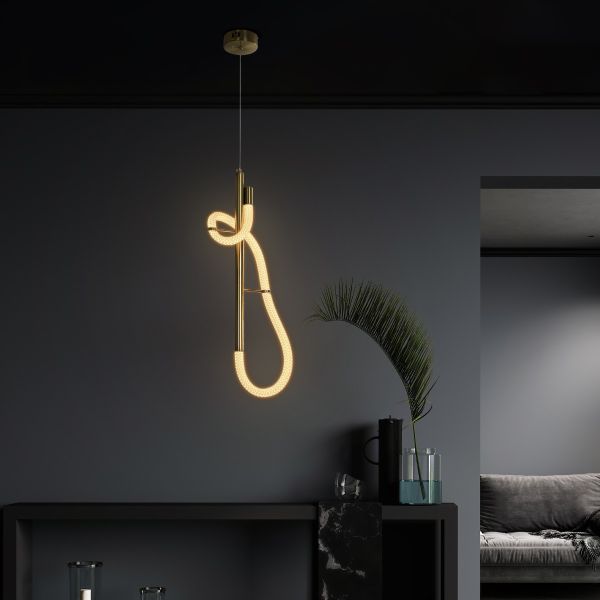 kelvo® GLOW 61680 Μοντέρνο Κρεμαστό Φωτιστικό Οροφής LED 24W 2400lm 360° AC 220-240V IP20 Ρυθμιζόμενο Λευκό CCT με On/Off 2700K/4500K/6000K - Lumileds SMD Chip - Χρυσό Πλατίνα & Λευκό Νήμα - Μ30 x Π30 x Υ66cm - 3 Χρόνια Εγγύηση