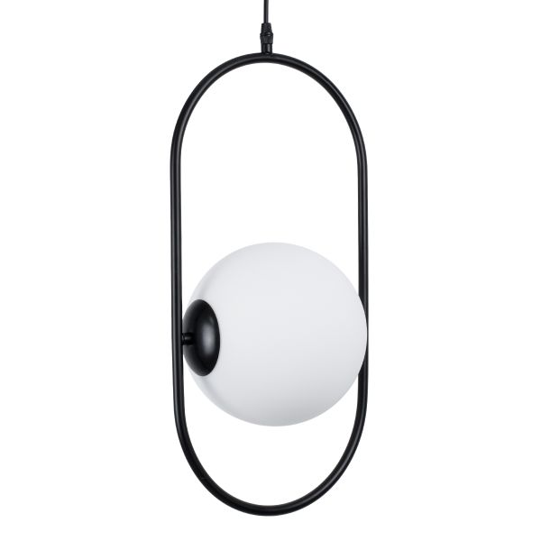 GLOBOSTAR® HAMBURG 00591 Μοντέρνο Κρεμαστό Φωτιστικό Οροφής με Ντουί 1 x E14 AC 220-240V IP20 - Μαύρο & Λευκό - Μ25 x Π20 x Υ50cm