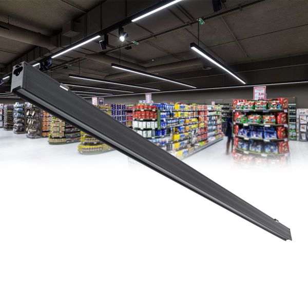 GloboStar® MARKET 61022-S Γραμμικό Φωτιστικό Οροφής Linear LED 18W 2170lm 60° AC 220-240V Μ120 x Π2 x Υ4cm Θερμό Λευκό 2700K - Μαύρο - 3 Years Warranty