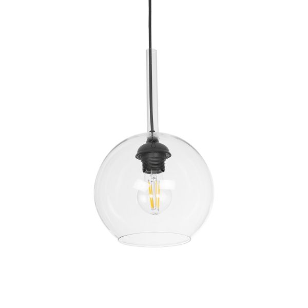 GLOBOSTAR® MPRALA 206-0038 Μοντέρνο Κρεμαστό Φωτιστικό Οροφής με Ντουί 1 x E27 AC 220-240V IP20 - Διάφανο - Μ20 x Π20 x Υ18cm