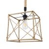 GLOBOSTAR® POLISHED 01616 Vintage Κρεμαστό Φωτιστικό Οροφής με Ντουί 1 x E27 AC 220-240V IP20 - Μαύρο & Μπεζ - Μ30 x Π30 x Υ30cm