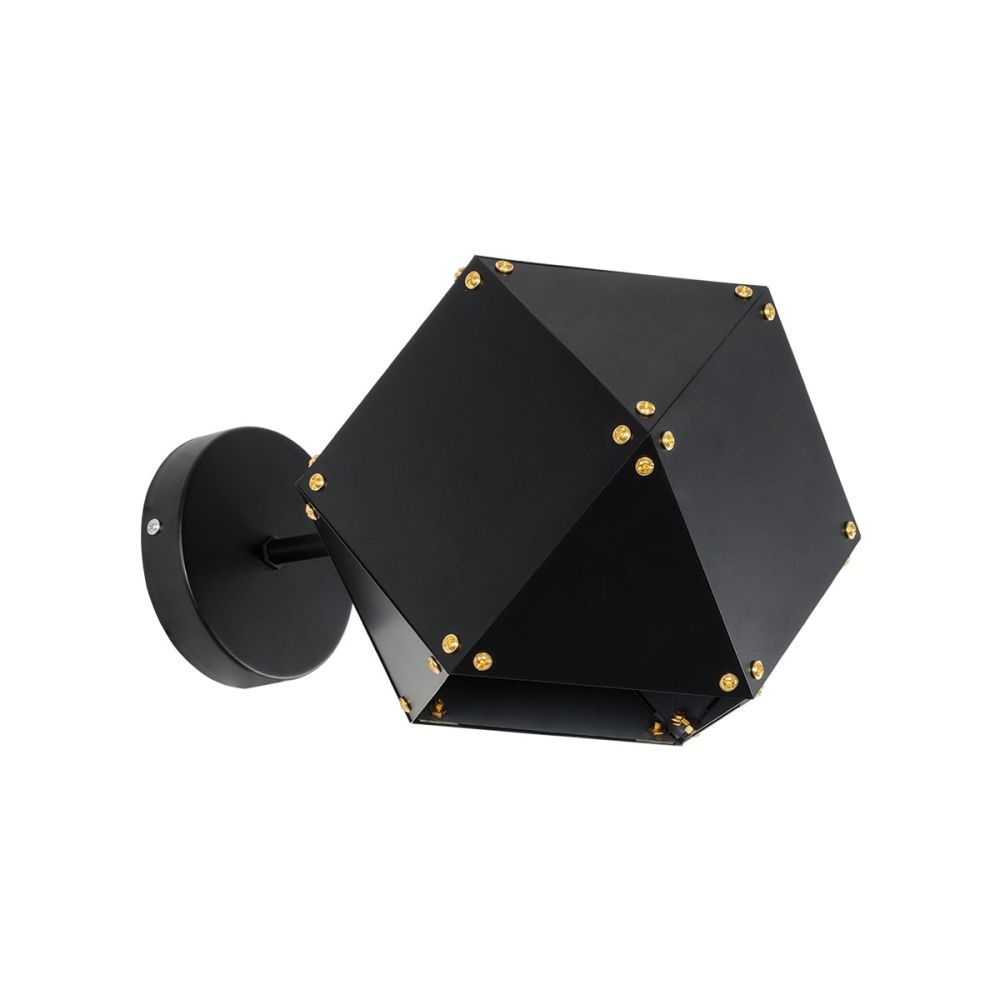 GLOBOSTAR® WELLES 00794 Μοντέρνο Φωτιστικό Τοίχου - Απλίκα με Ντουί 1 x E14 AC 220-240V IP20 - Μαύρο - Μ17 x Π28 x Υ17cm