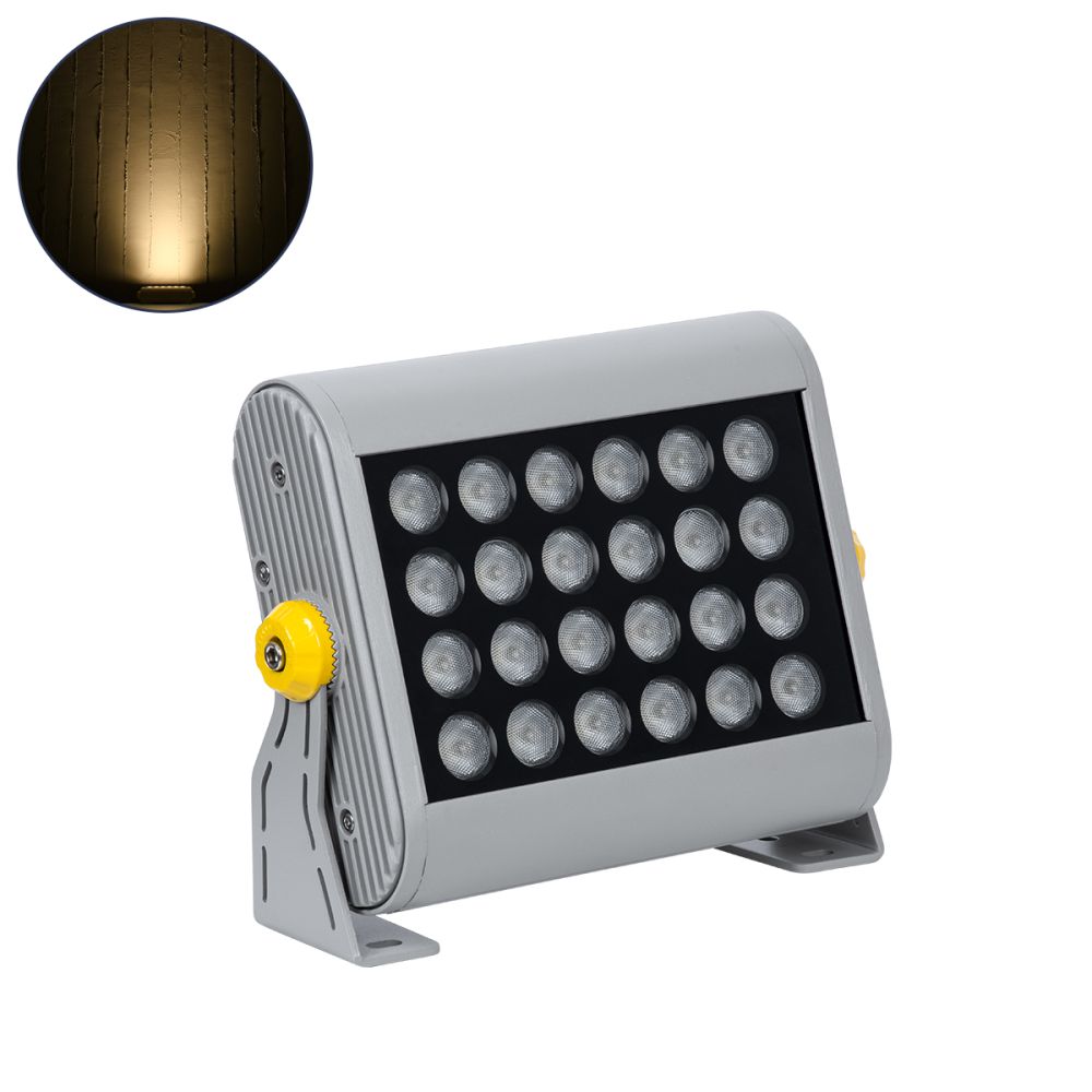 GLOBOSTAR® FLOODHENA 90638 Προβολέας Σποτ Wall Washer LED 24W 2160lm 30° AC 220-240V Αδιάβροχο IP65 Θερμό Λευκό 2700K - Bridgelux SMD Chip - Γκρι Ανθρακί - Μ22.5 x Π6 x Υ16.5cm - 3 Χρόνια Εγγύηση