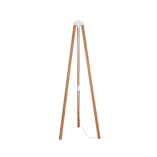 GloboStar® TRIPOD 203-0260 Μοντέρνο Επιδαπέδιο Φωτιστικό Μονόφωτο 1 x E27 IP20 Μπέζ Ξύλο - Μ38 x Π38 x Υ120cm