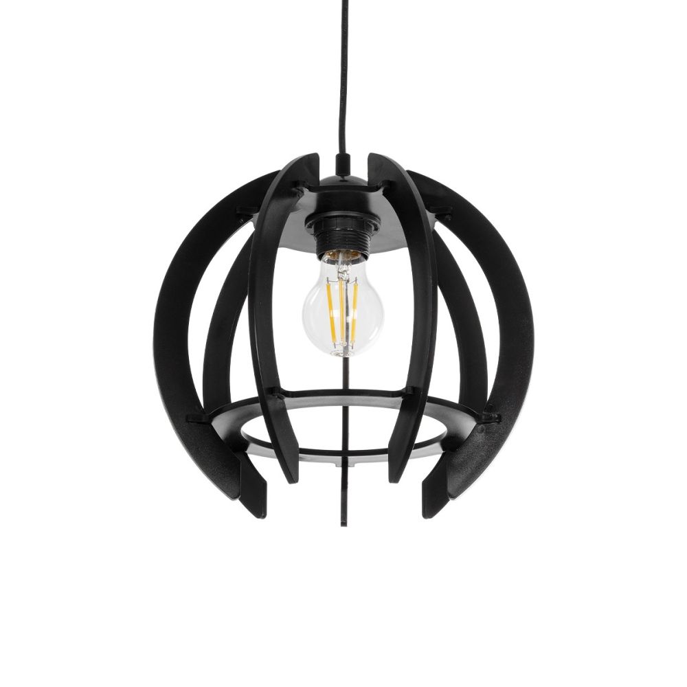 GLOBOSTAR® VIVIDUS 202-0028 Μοντέρνο Κρεμαστό Φωτιστικό Οροφής με Ντουί 1 x E27 AC 220-240V IP20 - Μαύρο - Μ27 x Π27 x Υ27cm