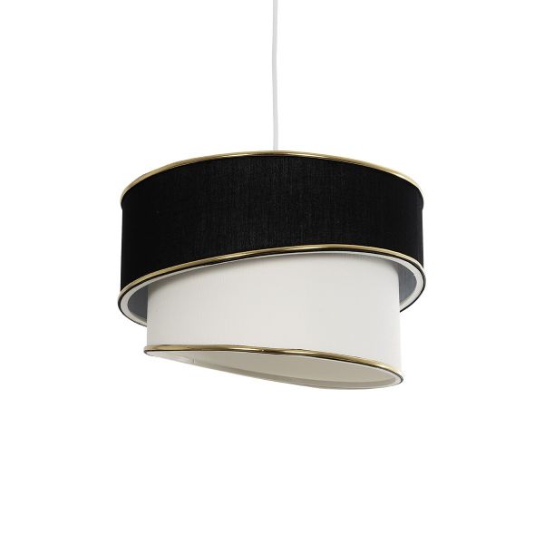 GLOBOSTAR® CYCLOP 204-0103 Μοντέρνο Κρεμαστό Φωτιστικό Οροφής με Ντουί 1 x E27 AC 220-240V IP20 - Μαύρο & Λευκό - Μ31 x Π31 x Υ21cm