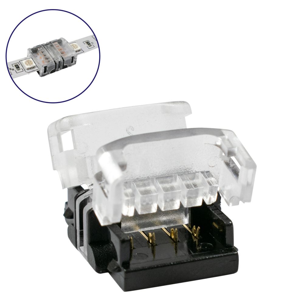 GLOBOSTAR® STRIPCON 70721 Ταχυσύνδεσμος για RGB Ταινία LED 10mm σε 10mm IP20 - Διάφανο - Μ1.5 x Π1.9 x Υ0.8cm