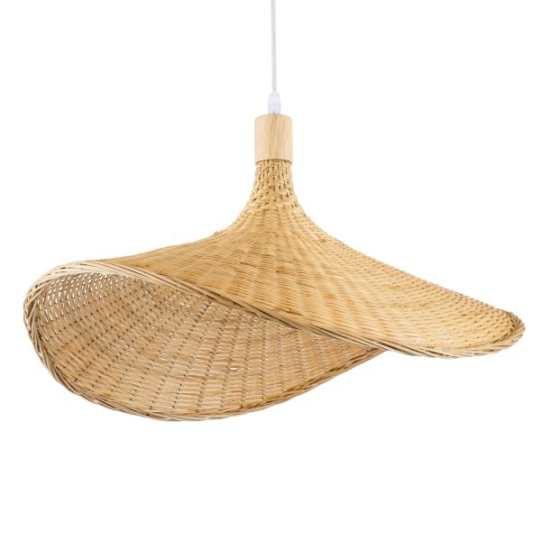 GLOBOSTAR® CUBA 01719 Boho Κρεμαστό Φωτιστικό Οροφής με Ντουί 1 x E27 AC 220-240V IP20 - Μπεζ - Μ53 x Π53 x Υ30cm