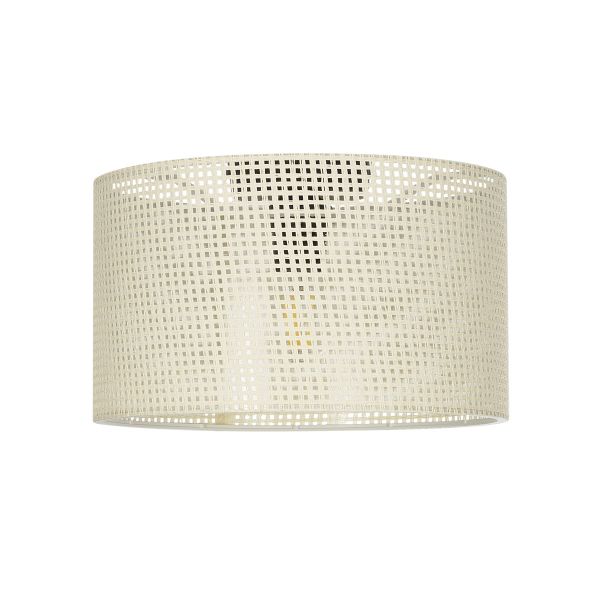GloboStar® CILIO 203-0155 Μοντέρνο Φωτιστικό Οροφής Καπέλο Μονόφωτο 1 x E27 IP20 Λευκό Διάτρητο Ύφασμα - Μ38 x Π38 x Υ23cm