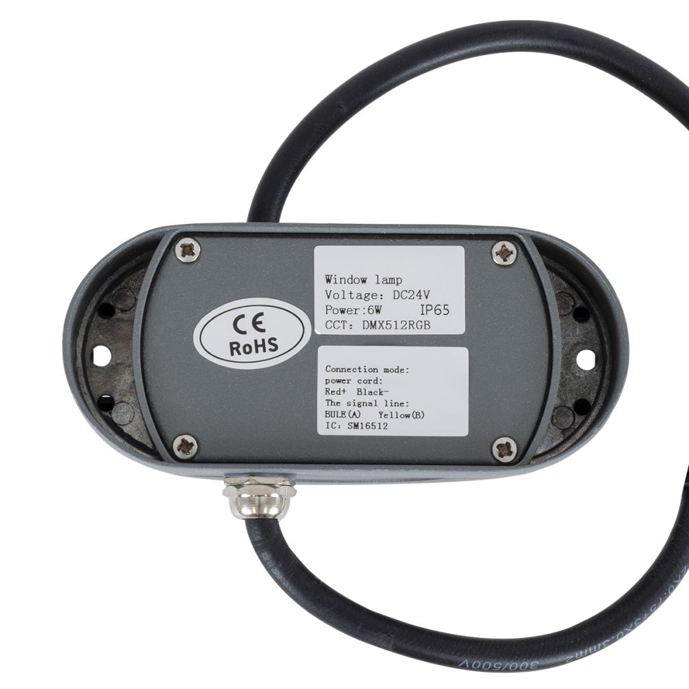 GLOBOSTAR® WINDOWCURBA 90112 Φωτιστικό Ανάδειξης Παραθύρων LED 6W 480lm 3°x262° DC 24V Αδιάβροχο IP65 Πολύχρωμο RGB Dimmable DMX512 - CREE XPE Chip - Γκρι Ανθρακί - Μ12 x Π5.3 x Υ6.5cm - 3 Χρόνια Εγγύηση