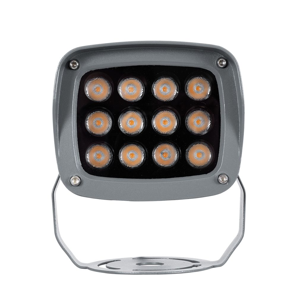 GLOBOSTAR® FLOODXENA 90120 Προβολέας Σποτ Wall Washer LED 12W 1260lm 10° AC 220-240V Αδιάβροχο IP65 Ultra Θερμό Λευκό 2200K - Bridgelux SMD Chip - Γκρι Ανθρακί Ματ - Μ13.5 x Π11 x Υ15cm - 3 Χρόνια Εγγύηση