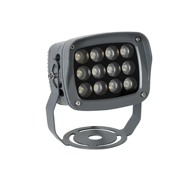GLOBOSTAR® FLOOD-XENA 90121 Προβολέας Σποτ Wall Washer LED 12W 1320lm 10° AC 220-240V Αδιάβροχο IP65 Θερμό Λευκό 2700K - Γκρι Ανθρακί - Μ13.5 x Π11.5 x Υ15cm - 3 Χρόνια Εγγύηση