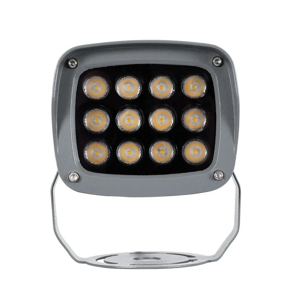 GLOBOSTAR® FLOODXENA 90121 Προβολέας Σποτ Wall Washer LED 12W 1320lm 10° AC 220-240V Αδιάβροχο IP65 Θερμό Λευκό 2700K - Bridgelux SMD Chip - Γκρι Ανθρακί - Μ13.5 x Π11.5 x Υ15cm - 3 Χρόνια Εγγύηση