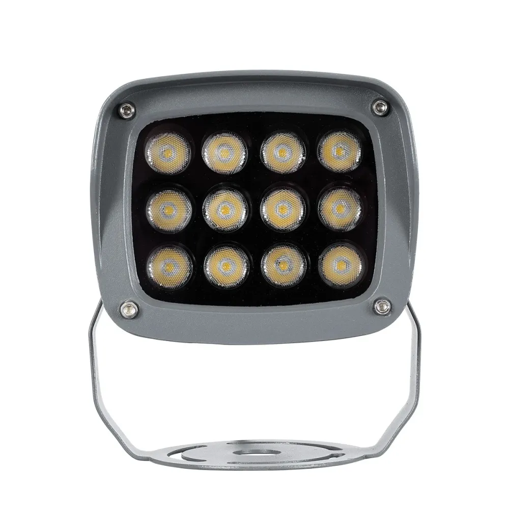 GLOBOSTAR® FLOODXENA 90122 Προβολέας Σποτ Wall Washer LED 12W 1380lm 10° AC 220-240V Αδιάβροχο IP65 Φυσικό Λευκό 4500K - Bridgelux SMD Chip - Γκρι Ανθρακί Ματ - Μ13.5 x Π11.5 x Υ15cm - 3 Χρόνια Εγγύηση