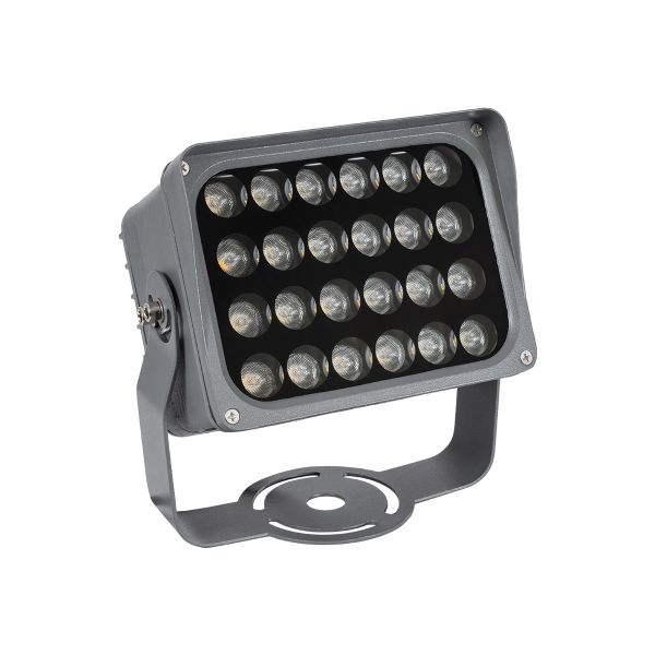 GLOBOSTAR® FLOODXENA 90127 Προβολέας Σποτ Wall Washer LED 24W 2520lm 10° AC 220-240V Αδιάβροχο IP65 Ultra Θερμό Λευκό 2200K - Bridgelux SMD Chip - Γκρι Ανθρακί - Μ18 x Π13.5 x Υ18cm - 3 Χρόνια Εγγύηση