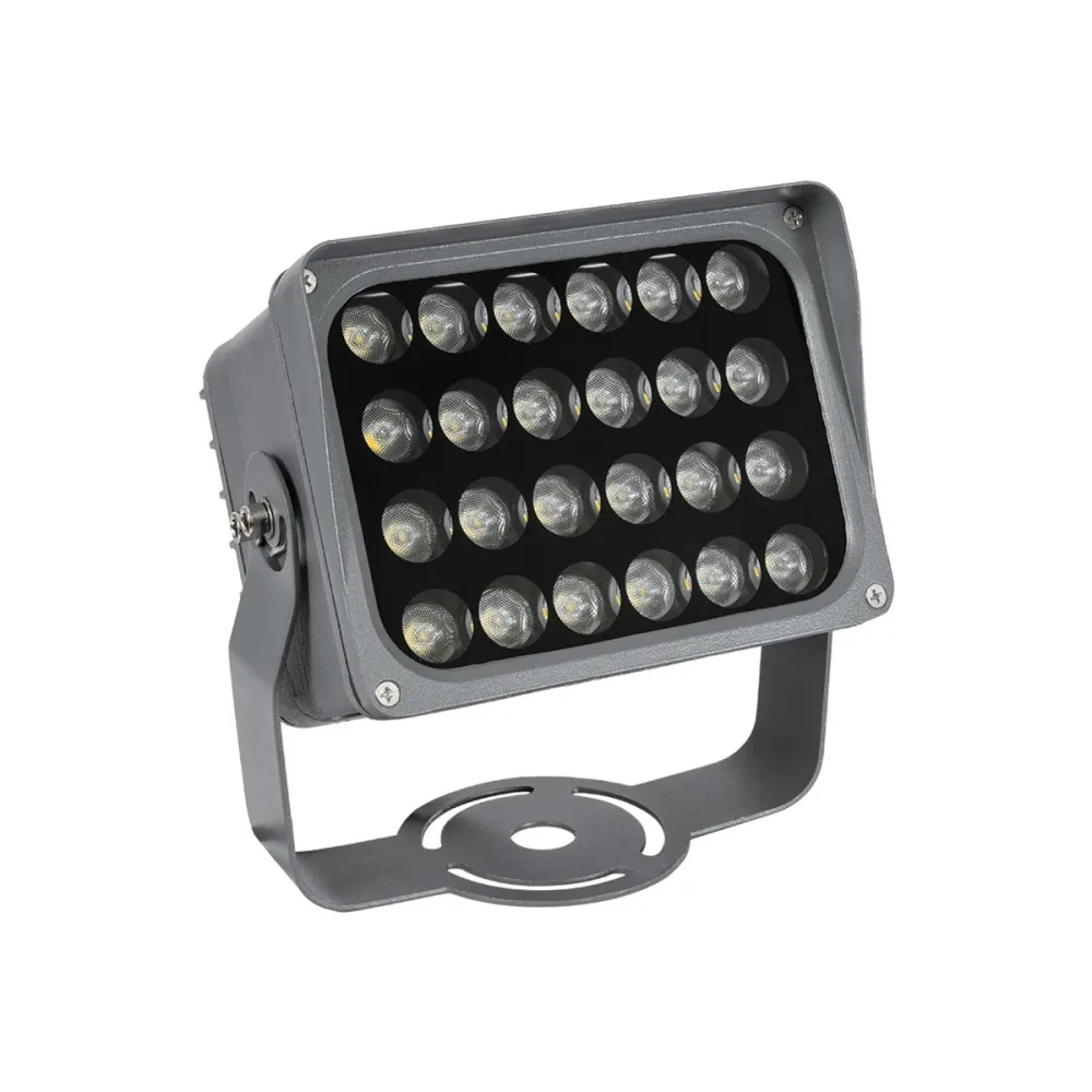 GLOBOSTAR® FLOODXENA 90130 Προβολέας Σποτ Wall Washer LED 24W 2880lm 10° AC 220-240V Αδιάβροχο IP65 Ψυχρό Λευκό 6000K - Bridgelux SMD Chip - Γκρι Ανθρακί - Μ18 x Π13.5 x Υ18cm - 3 Χρόνια Εγγύηση