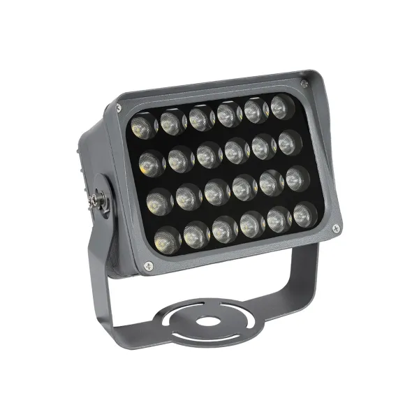 GLOBOSTAR® FLOODXENA 90130 Προβολέας Σποτ Wall Washer LED 24W 2880lm 10° AC 220-240V Αδιάβροχο IP65 Ψυχρό Λευκό 6000K - Bridgelux SMD Chip - Γκρι Ανθρακί - Μ18 x Π13.5 x Υ18cm - 3 Χρόνια Εγγύηση