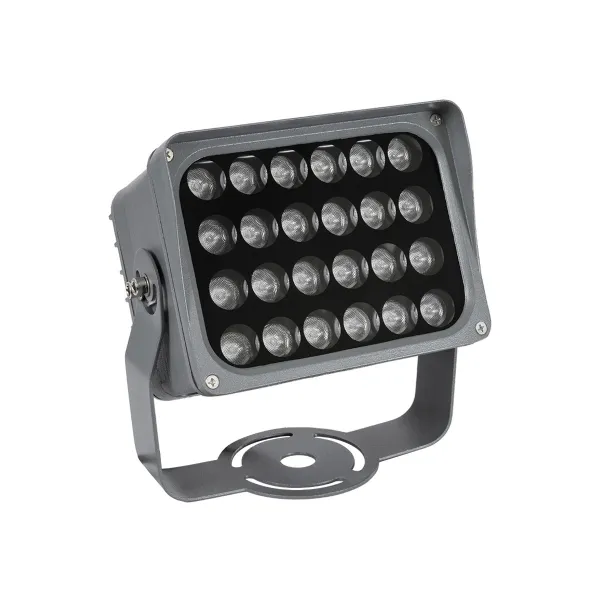 GLOBOSTAR® FLOODXENA 90132 Προβολέας Σποτ Wall Washer LED 24W 2040lm 10° AC 220-240V Αδιάβροχο IP65 Φούξια - Bridgelux SMD Chip - Γκρι Ανθρακί - Μ18 x Π13.5 x Υ18cm - 3 Χρόνια Εγγύηση