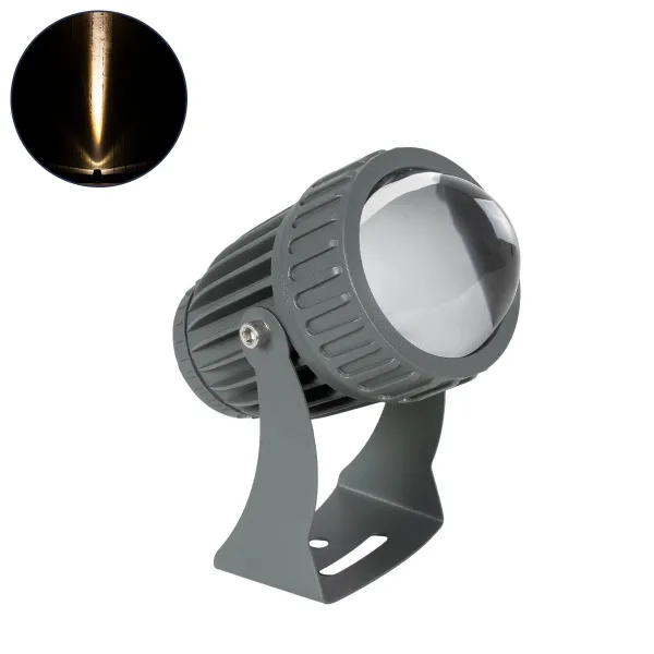 GLOBOSTAR® SPOTFENIA 90135 Αρχιτεκτονικό Σποτ Φωτισμου LED 10W 1100lm 5° DC 24V Αδιάβροχο IP65 Θερμό Λευκό 2700K Dimmable - Bridgelux COB Chip - Γκρι Ανθρακί - Μ7 x Π7 x Υ15.5cm - 3 Χρόνια Εγγύηση