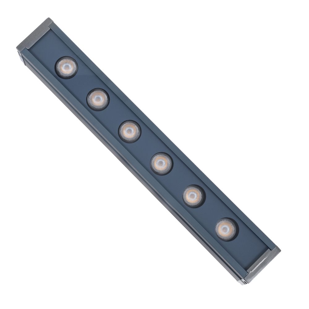GLOBOSTAR® WASHERMARGO 90179 Μπάρα Φωτισμού Wall Washer LED 6W 660lm 30° DC 24V Αδιάβροχο IP65 Θερμό Λευκό 2700Κ Dimmable - Bridgelux SMD Chip - Γκρι Ανθρακί - Μ30 x Π4 x Υ5cm - 3 Χρόνια Εγγύηση