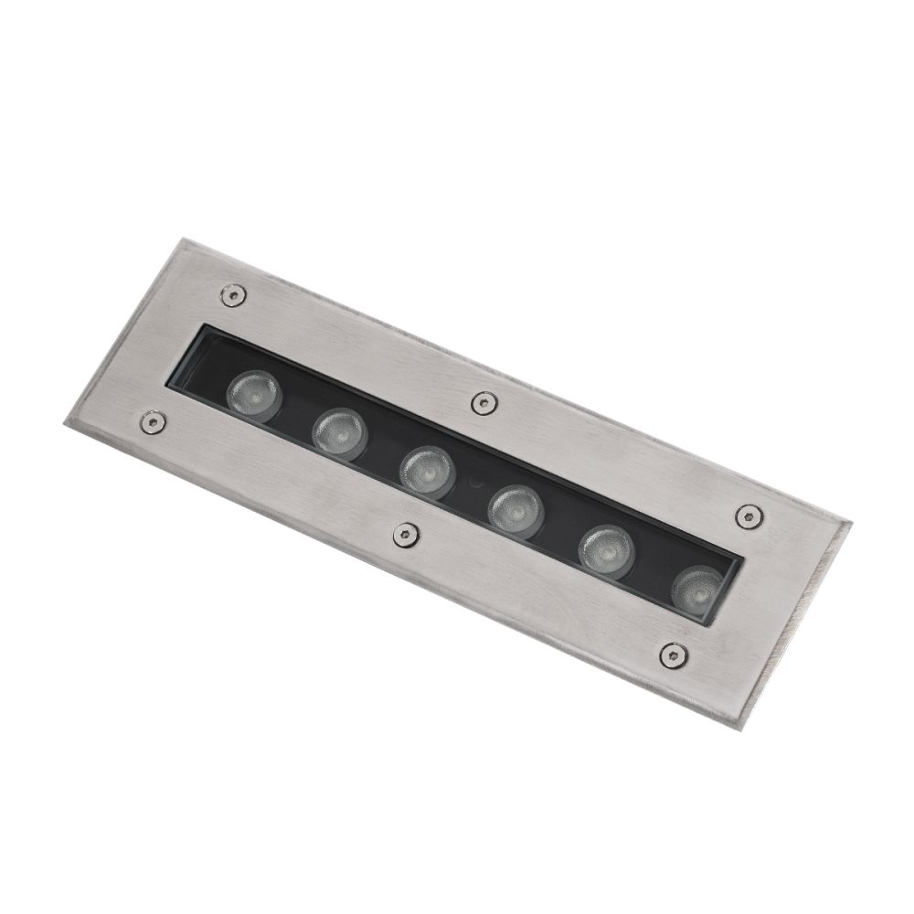 GLOBOSTAR® UNDERGROUNDREMVI 90191 Χωνευτή Μπάρα Φωτισμού Wall Washer LED 9W 765lm 10° DC 24V Αδιάβροχο IP68 Πολύχρωμο RGBW Dimmable DMX512 - Bridgelux SMD Chip - Ανοξείδωτο Ατσάλι SS316 - Μ30 x Π9 x Υ8.5cm / Q28.5 x 7.5cm - 3 Χρόνια Εγγύηση