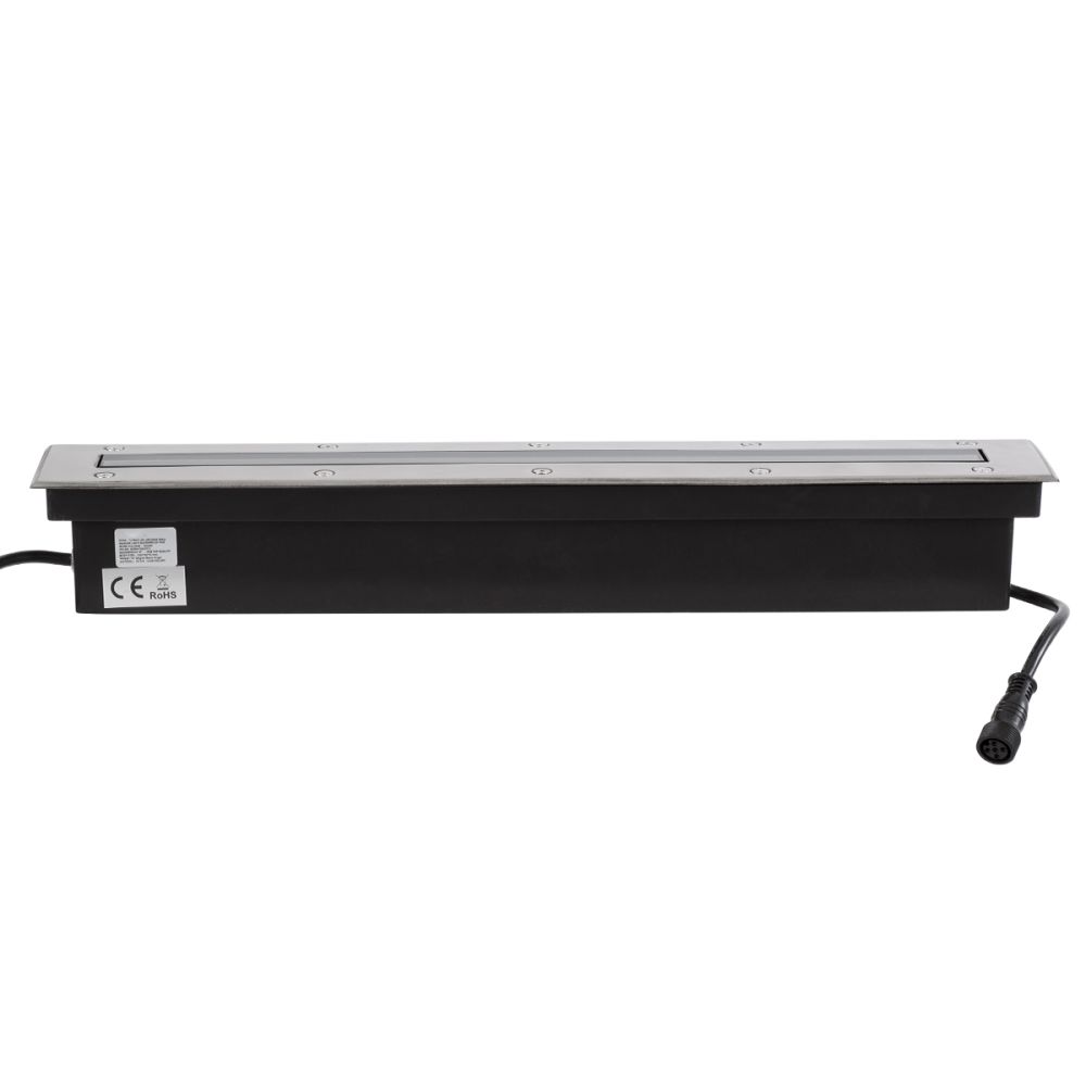 GLOBOSTAR® UNDERGROUNDREMVI 90193 Χωνευτή Μπάρα Φωτισμού Wall Washer LED 12W 1020lm 10° DC 24V Αδιάβροχο IP68 Πολύχρωμο RGBW Dimmable DMX512 - Bridgelux SMD Chip - Ανοξείδωτο Ατσάλι SS316 - Μ50 x Π9 x Υ7.2cm / Q48.5 x 7.5cm - 3 Χρόνια Εγγύηση