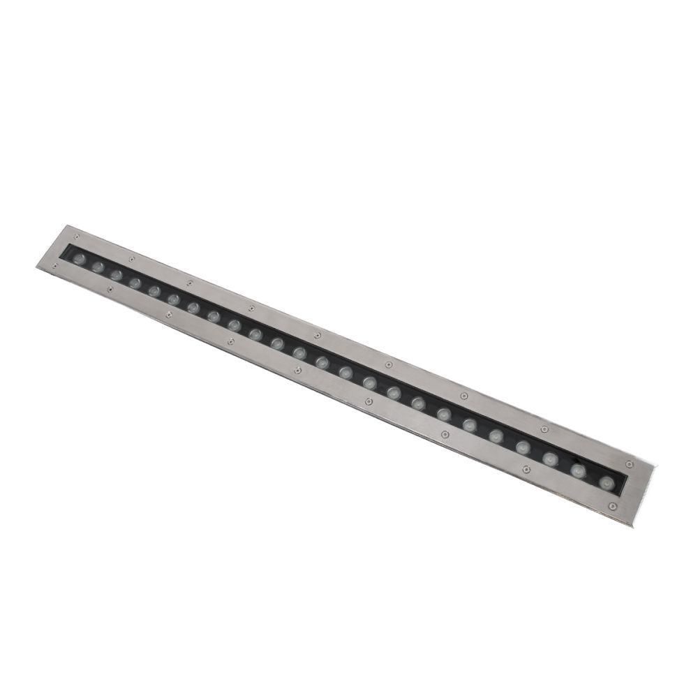 GLOBOSTAR® UNDERGROUNDREMVI 90195 Χωνευτή Μπάρα Φωτισμού Wall Washer LED 24W 2040lm 10° DC 24V Αδιάβροχο IP68 Πολύχρωμο RGBW Dimmable DMX512 - Bridgelux SMD Chip - Ανοξείδωτο Ατσάλι SS316 - Μ100 x Π9 x Υ7.2cm / Q98.2 x 7.6cm - 3 Χρόνια Εγγύηση