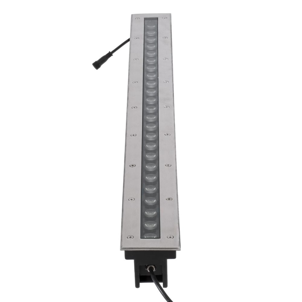 GLOBOSTAR® UNDERGROUNDREMVI 90195 Χωνευτή Μπάρα Φωτισμού Wall Washer LED 24W 2040lm 10° DC 24V Αδιάβροχο IP68 Πολύχρωμο RGBW Dimmable DMX512 - Bridgelux SMD Chip - Ανοξείδωτο Ατσάλι SS316 - Μ100 x Π9 x Υ7.2cm / Q98.2 x 7.6cm - 3 Χρόνια Εγγύηση