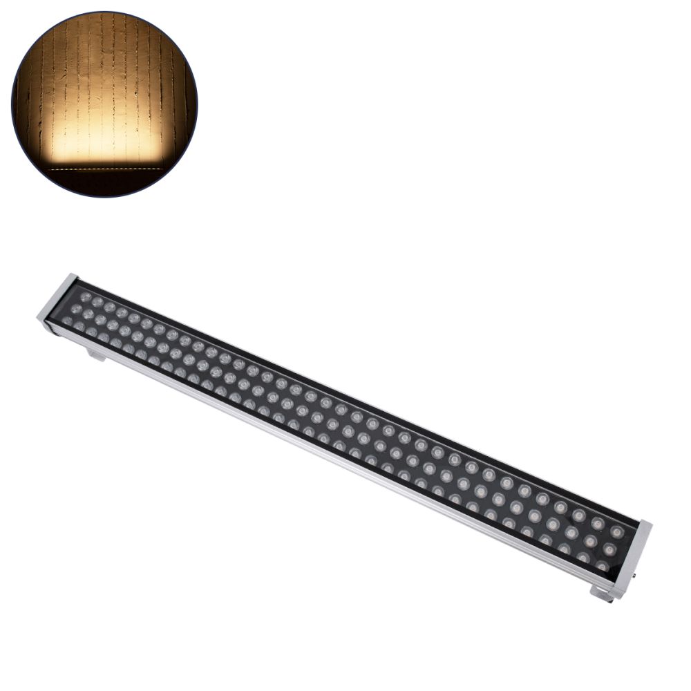 GLOBOSTAR® WASHERGAIA 90217 Μπάρα Φωτισμού Wall Washer LED 216W 23760lm 10° DC 24V Αδιάβροχο IP67 Θερμό Λευκό 2700K Dimmable - Bridgelux SMD Chip - Ασημί - Μ100 x Π10.2 x Υ9.5cm - 3 Χρόνια Εγγύηση