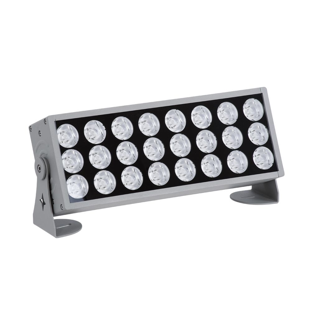 GLOBOSTAR® FLOODZENA 90219 Προβολέας Σποτ Wall Washer LED 60W 5400lm 3° DC 24V Αδιάβροχο IP65 Θερμό Λευκό 2700K Dimmable - CREE XPE Chip - Γκρι Ανθρακί Μ37 x Π9 x Υ26.5cm - 3 Χρόνια Εγγύηση