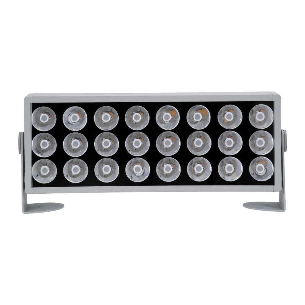 GLOBOSTAR® FLOODZENA 90219 Προβολέας Σποτ Wall Washer LED 60W 5400lm 3° DC 24V Αδιάβροχο IP65 Θερμό Λευκό 2700K Dimmable - CREE XPE Chip - Γκρι Ανθρακί Μ37 x Π9 x Υ26.5cm - 3 Χρόνια Εγγύηση