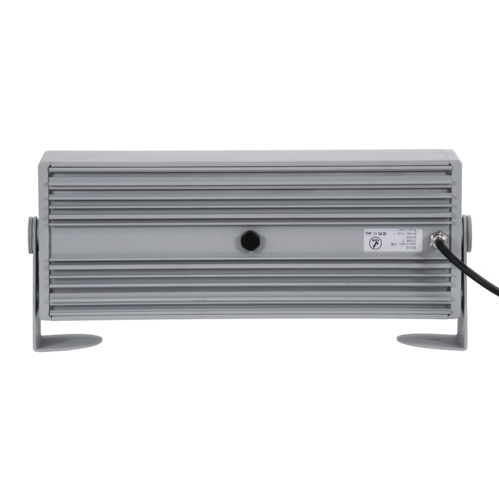 GLOBOSTAR® FLOODZENA 90219 Προβολέας Σποτ Wall Washer LED 60W 5400lm 3° DC 24V Αδιάβροχο IP65 Θερμό Λευκό 2700K Dimmable - CREE XPE Chip - Γκρι Ανθρακί Μ37 x Π9 x Υ26.5cm - 3 Χρόνια Εγγύηση