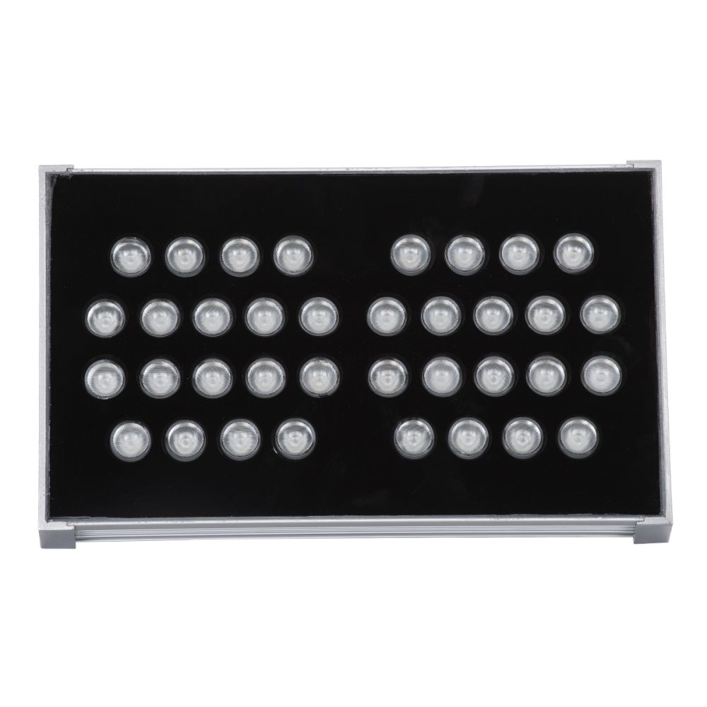 GloboStar® FLOOD-TENA 90222 Προβολέας Wall Washer για Φωτισμό Κτιρίων LED 72W 6120lm 10° DC 24V Αδιάβροχο IP65 L29.8 x W15.5 x H18cm RGBW DMX512 - Ασημί - 3 Years Warranty