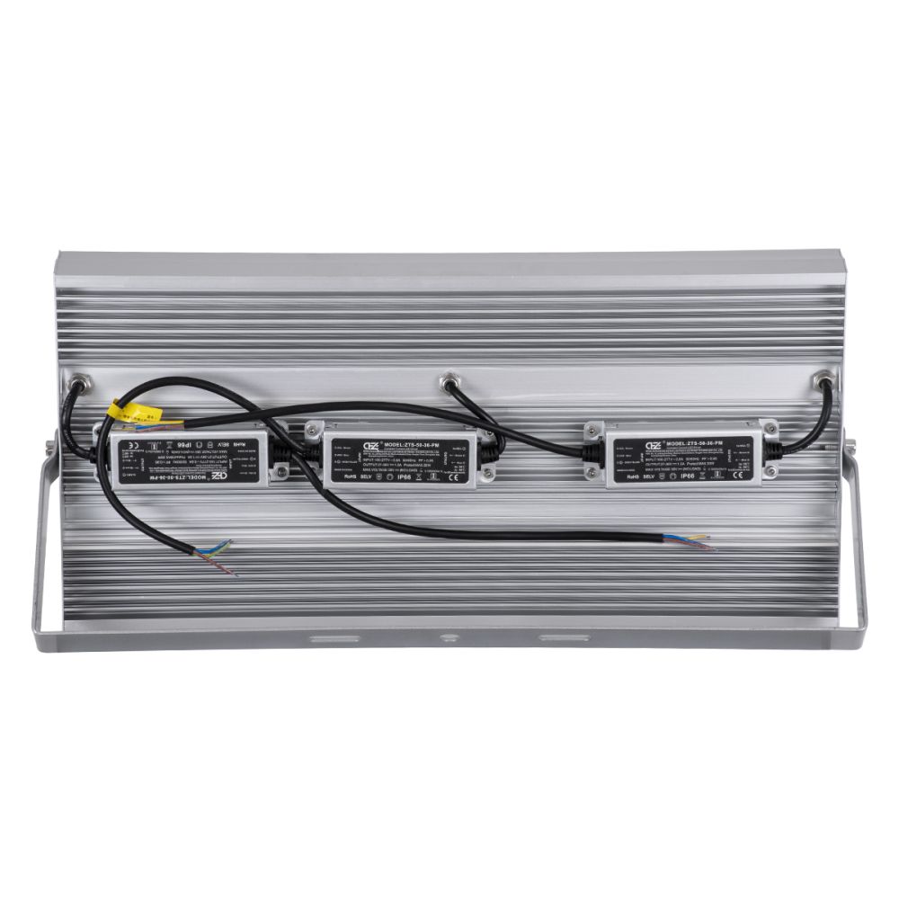 GloboStar® FLOOD-TENA 90223 Προβολέας Wall Washer για Φωτισμό Κτιρίων LED 150W 13500lm 10° AC 220-240V Αδιάβροχο IP65 L43.5 x W15.5 x H18cm Θερμό Λευκό 2700K - Ασημί - 3 Years Warranty