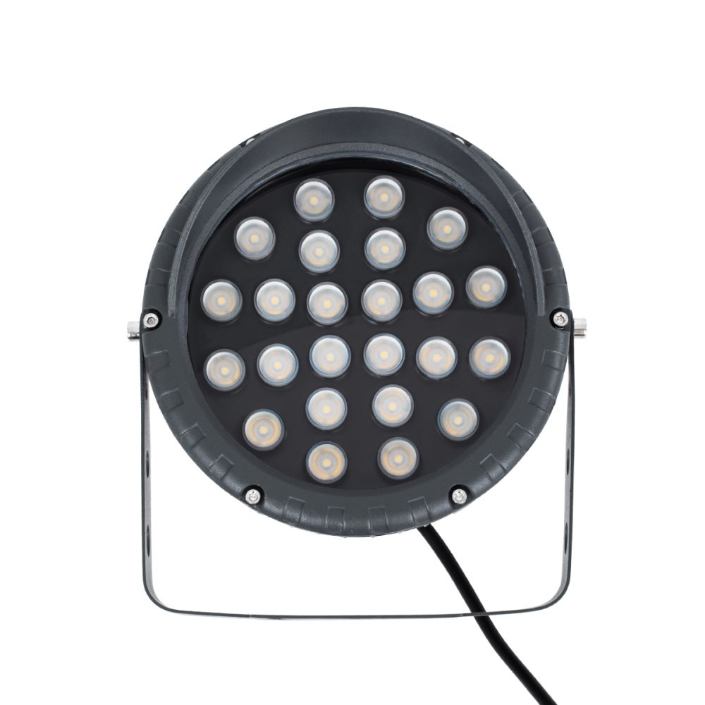 GLOBOSTAR® TREEVINA 90360 Φωτιστικό Σποτ με Αντιθαμβωτική Γρίλια για Φυτά - Δέντρα με Βάση Κήπου / Καρφωτό LED 24W 2640lm 10° DC 24V Αδιάβροχο IP65 Θερμό Λευκό 2700K Dimmable - Bridgelux SMD Chip - Γκρι Ανθρακί - Μ21.5 x Π18.3 x Υ14cm - 3 Χρόνια Εγγύηση