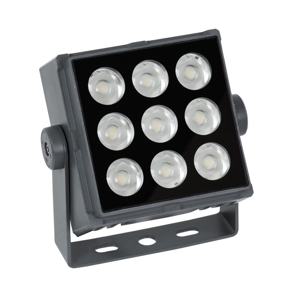 GLOBOSTAR® FLOODTINY 90369 Προβολέας Σποτ Wall Washer LED 27W 3105lm 3° DC 24V Αδιάβροχο IP65 Φυσικό Λευκό 4500K Dimmable - Bridgelux SMD Chip - Γκρι Ανθρακί - Μ13.8 x Π16.4 x Υ7cm - 3 Χρόνια Εγγύηση