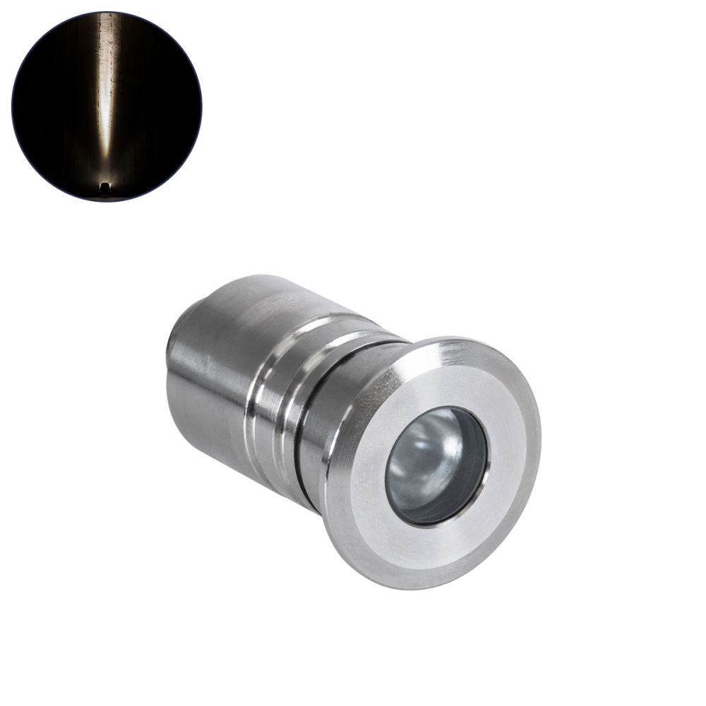 GLOBOSTAR® UNDERWATERDANI 90411 Υποβρύχιο Χωνευτό Σποτ για Σιντριβάνια/Πισίνες LED 1W 95lm 5° DC 24V Αδιάβροχο IP68 Φυσικό Λευκό 4500K Dimmable - Bridgelux SMD Chip - Ανοξείδωτο Ατσάλι SS304 - Μ3 x Π3 x Υ5cm / Q2.5cm - 3 Χρόνια Εγγύηση